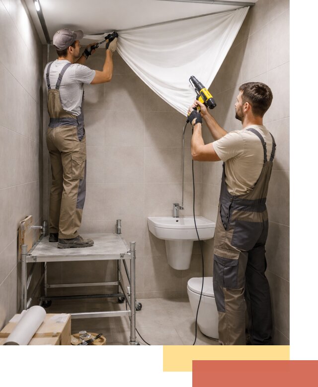 Монтаж натяжного потолка в санузле в белебее