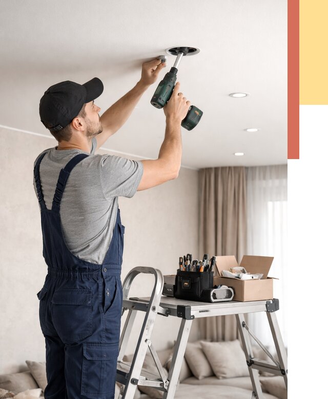 Установка и монтаж точечных светильников в натяжной потолок в белебее от 1836 руб. | ОТДЕЛОЧНИК-Блб