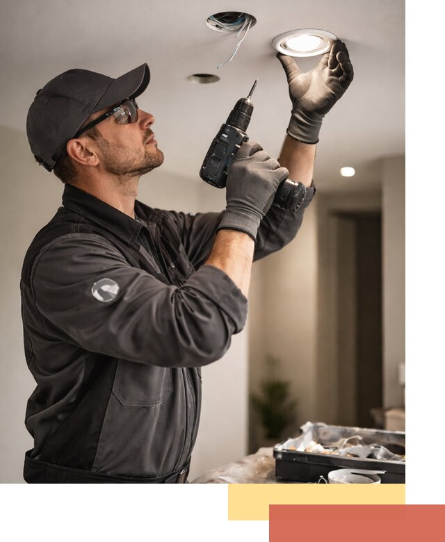 Установка точечных светильников в натяжной потолок в белебее