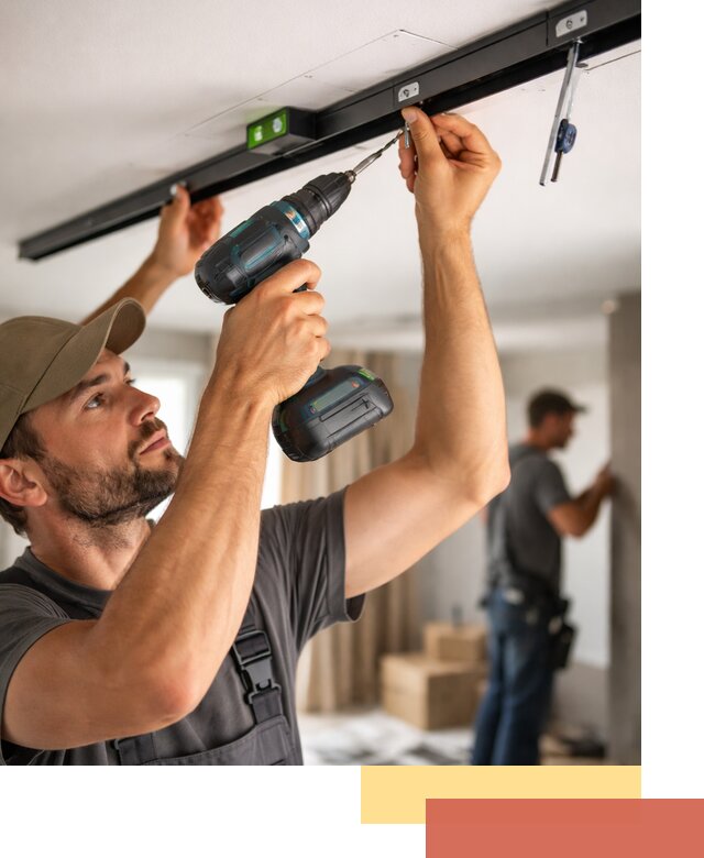 Установка трековых светильников в натяжной потолок в белебее