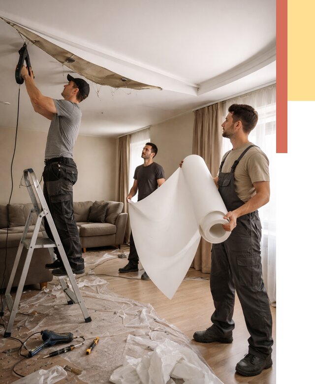 Замена полотна натяжного потолка в белебее от 9691 руб. быстро и недорого | ОТДЕЛОЧНИК-Блб