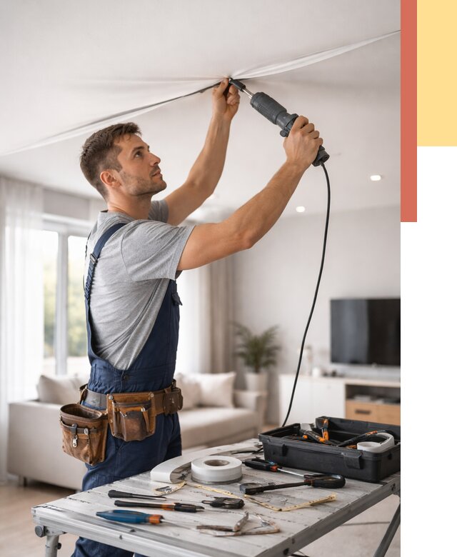 Ремонт натяжных потолков в белебее от 9691 руб. под ключ — ОТДЕЛОЧНИК-Блб