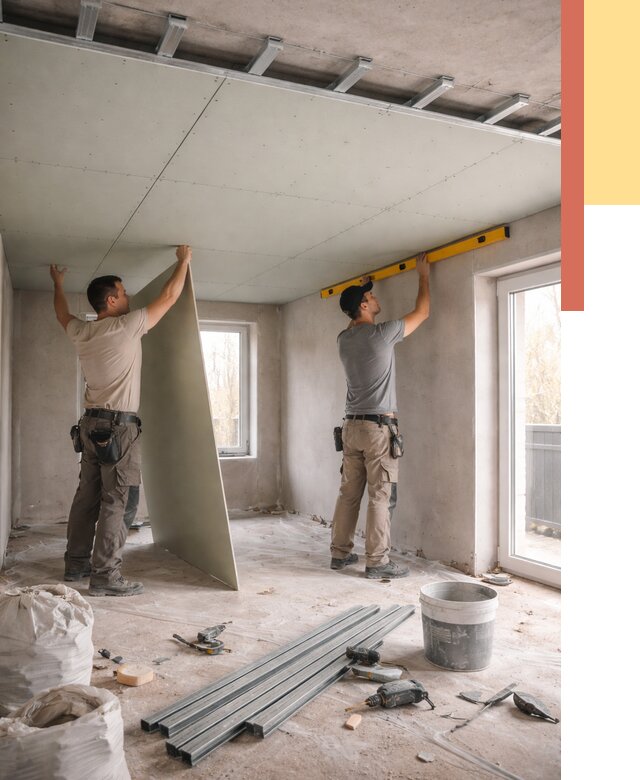 Одноуровневый потолок из гипсокартона в белебее от 765 руб. — монтаж под ключ | ОТДЕЛОЧНИК-Блб