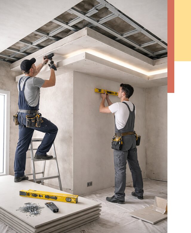 Двухуровневый потолок из гипсокартона в белебее от 1479 руб. под ключ | ОТДЕЛОЧНИК-Блб