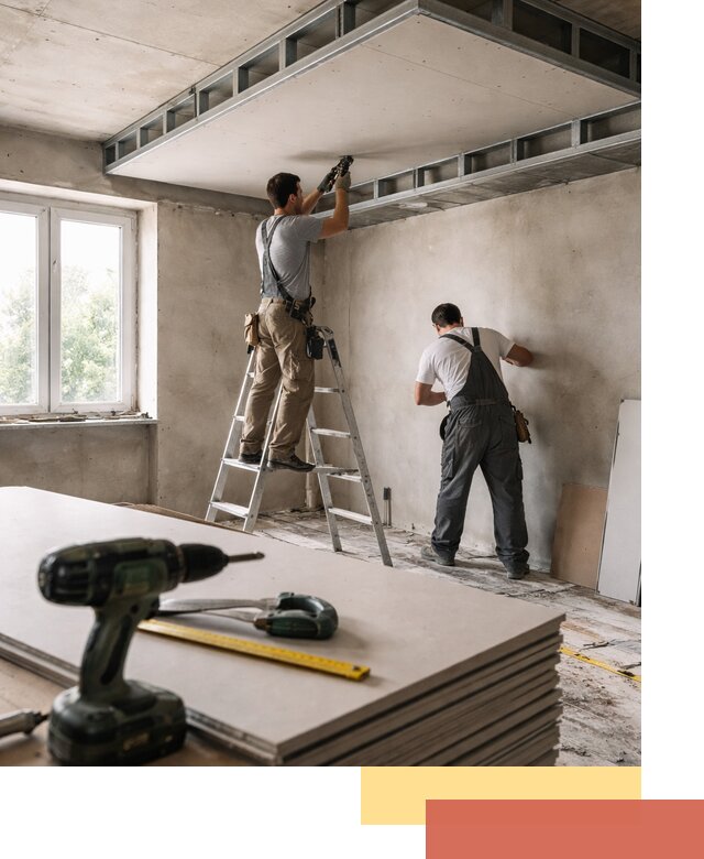 Двухуровневый потолок из гипсокартона в белебее