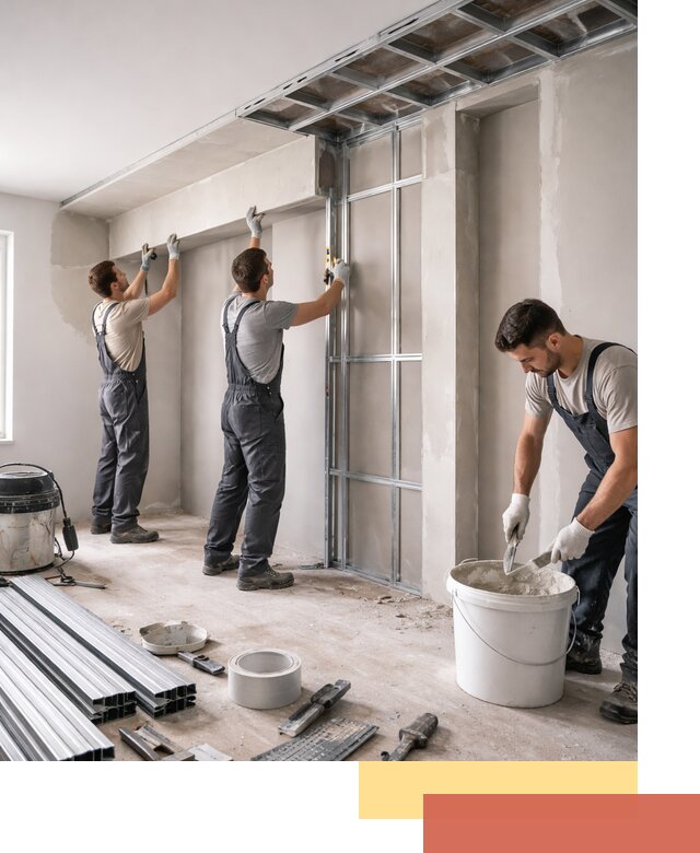 Монтаж потолка из гипсокартона с нишей в белебее