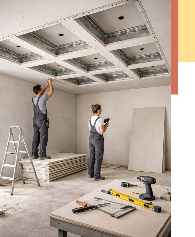 Кессонный потолок из гипсокартона в белебее от 1887 руб. — монтаж и под ключ | ОТДЕЛОЧНИК-Блб