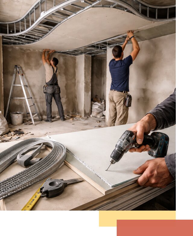 Криволинейный потолок из гипсокартона в белебее — монтаж и отделка