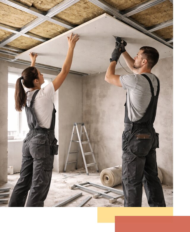 Звукоизоляция потолка из ГКЛ в белебее профессионально и надежно