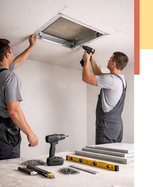 Установка люка в потолок ГКЛ в белебее от 2550 руб. под ключ | ОТДЕЛОЧНИК-Блб