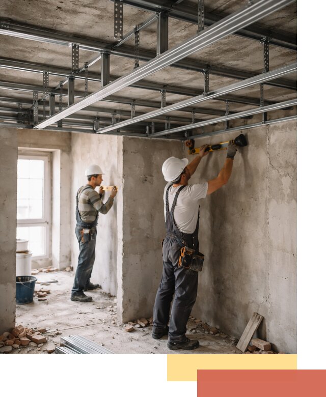 Монтаж каркаса потолка из профильного профиля в белебее