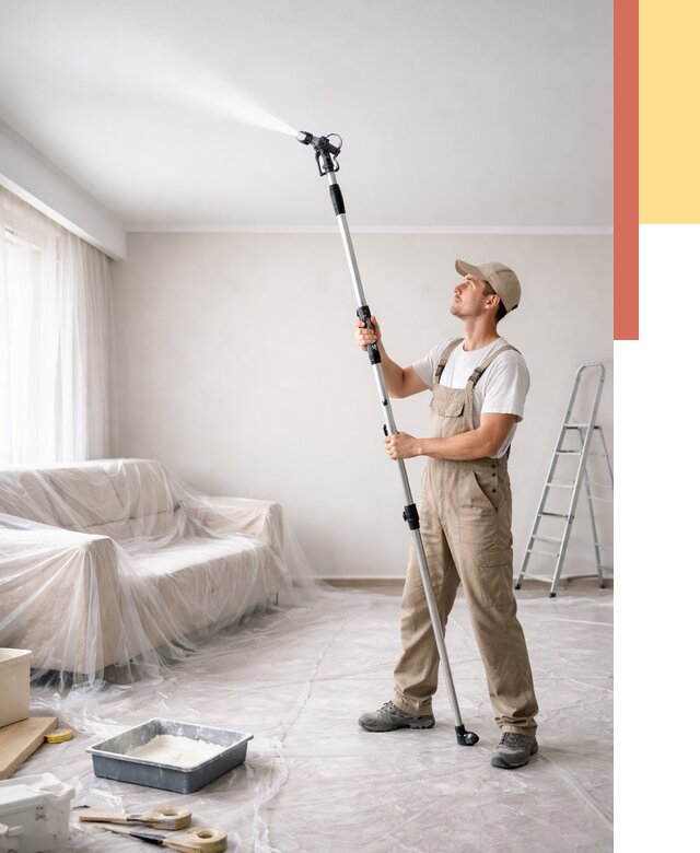 Покраска потолка краскопультом в белебее от 4590 руб. быстро и недорого | ОТДЕЛОЧНИК-Блб